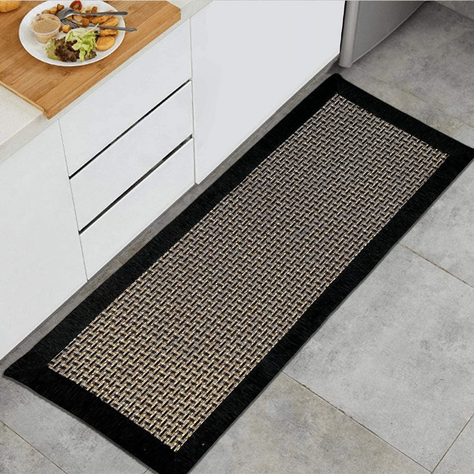 Namzi Bathroom Rug Mat , Non-Slip Plush Shaggy Bath Carpet, Machine Wash Dry, Bath Mats for Bathroom Floor, Tub and Shower, Bathroom Runner Bathmat Accessories Decor 19*31inch (Black)