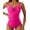 Rose Red, variant on Swimming Suits for Women One Piece Swimsuit Tummy Control Ruched Slimming U-Wire Cutout Bathing Suit