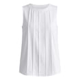 thumbnail image 3 of ZVNAH Camisole à devant Plissé pour Femme, Blouse Décontractée Sans Manches à Col Rond et Coupe Ample, P-2TG, 3 of 6