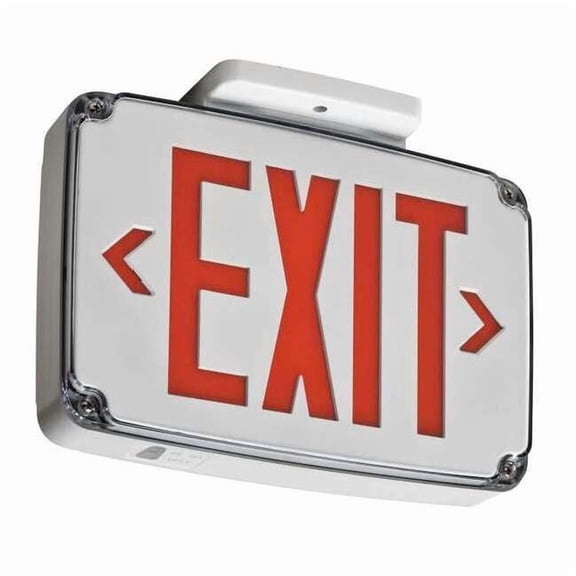 Exit Sign, White, 2 Face(s), LED, Universal Mount, Nickel Cadmium