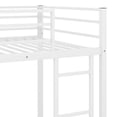thumbnail image 6 of Twin Over Twin Low Bunk Bed for Kids, Metal Bed Frame with Ladder, Load-Bearing 350lb, White 77.1x40.5x53.7inch, 6 of 8