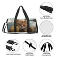thumbnail image 4 of Lsque Relaxing Cat With Orange Juice Pattern Foldable SportsBag with Wet Dry Pocket, Travel Bag, Large Capacity Duffel Bag, Splash Proof Carry on Bag, Overnight Bag, Weekender Bag, 4 of 6
