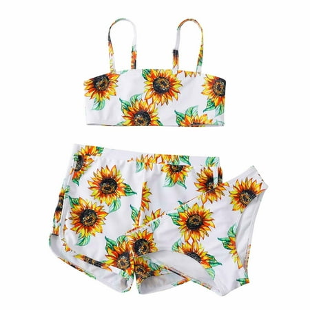 

JURANMO Two Pieces Hawaii Swimsuit for Baby Girls Cutout Sleeveless Hawaii Swimming Suits Cartoon Print Bathing Suit Two Pieces Swimming Suit