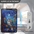 thumbnail image 5 of Yuyamidu Owl RV Door Window Shade 17 x 26 Blue Camper RV Window Shade Travel Trailer Motorhome Sun Shade Accessories Collapsible RV Skylight Cover with Hook and Loop, 5 of 7