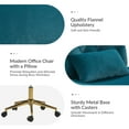 thumbnail image 5 of Adjustable Modern Swivel Velvet Desk Task Chair for Makeup Vanity Teal, 5 of 8