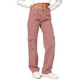 thumbnail image 4 of Sunnin Women Solid Color Button Elastic Waist Cargo Pants Casual Loose Hiking Lounge Pants with Pockets, 4 of 8