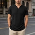 thumbnail image 2 of Leey-World Men's Big and Tall Shirts – Stretch T-Shirt for Casual Wear Mens Tshirts(Black,3XL), 2 of 5