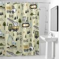 thumbnail image 4 of Shower Curtain for Bathroom Cartoon Tractor Green Digger Shovel Waterproof Bath Curtains Shower Curtains with Hooks,Cute Truck Car Themed Bathroom Curtain Privacy Drapes for Bathtubs Toilet 72x72in, 4 of 9