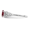 thumbnail image 3 of 925 Sterling Silver Polished Created Ruby and Diamond Ring Size 9 2mm Wide Ring for Women, 3 of 5