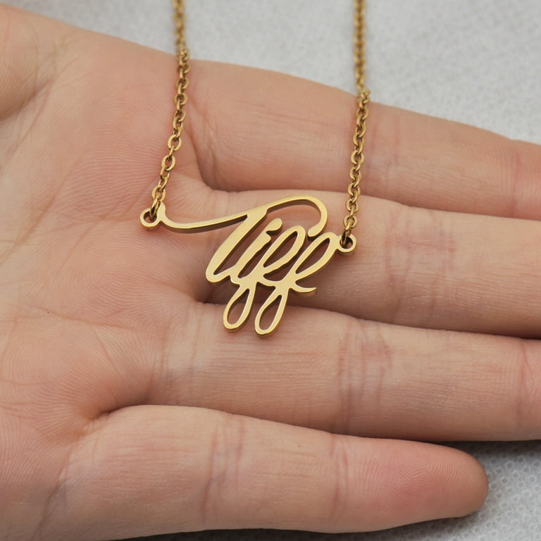Tiff name necklace best sale
