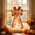 thumbnail image 5 of 2026 Halloween Indoor Decorations Thanksgiving Decorations Home Decor Faux Ribbon Ornaments Season Pumpkin Wreath Bow, 5 of 6