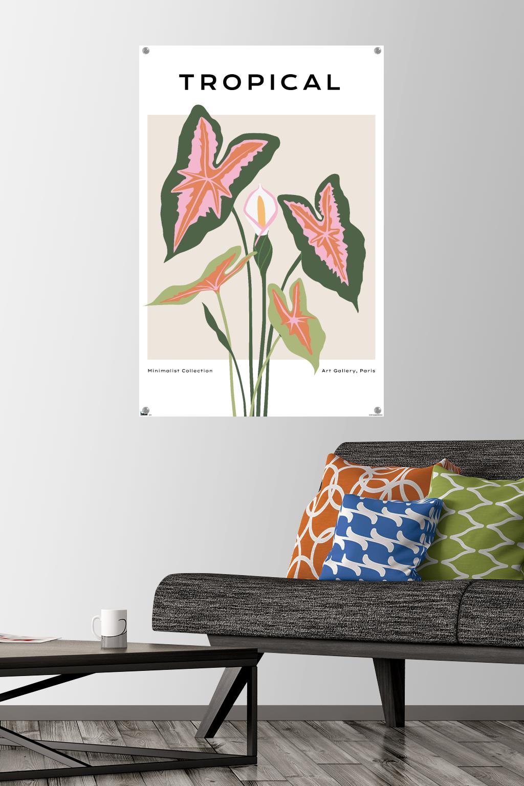 Botanical - Tropical Wall Poster with Push Pins, 22.375" x 34"