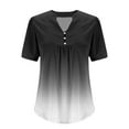 thumbnail image 6 of Weiqiqre Spring Tops for Women Cotton Tunic Crew Neck Short Sleeve Ruched Loose Dressy Casual Blouse Top, 6 of 6
