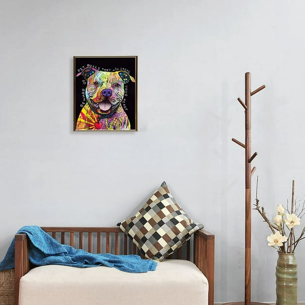 Diamond Painting Kits Diy 5d Pitbull Dog Diamond Art Kits Full Square Drill  For Home Wall Decor, 8x10inches/20x25cm