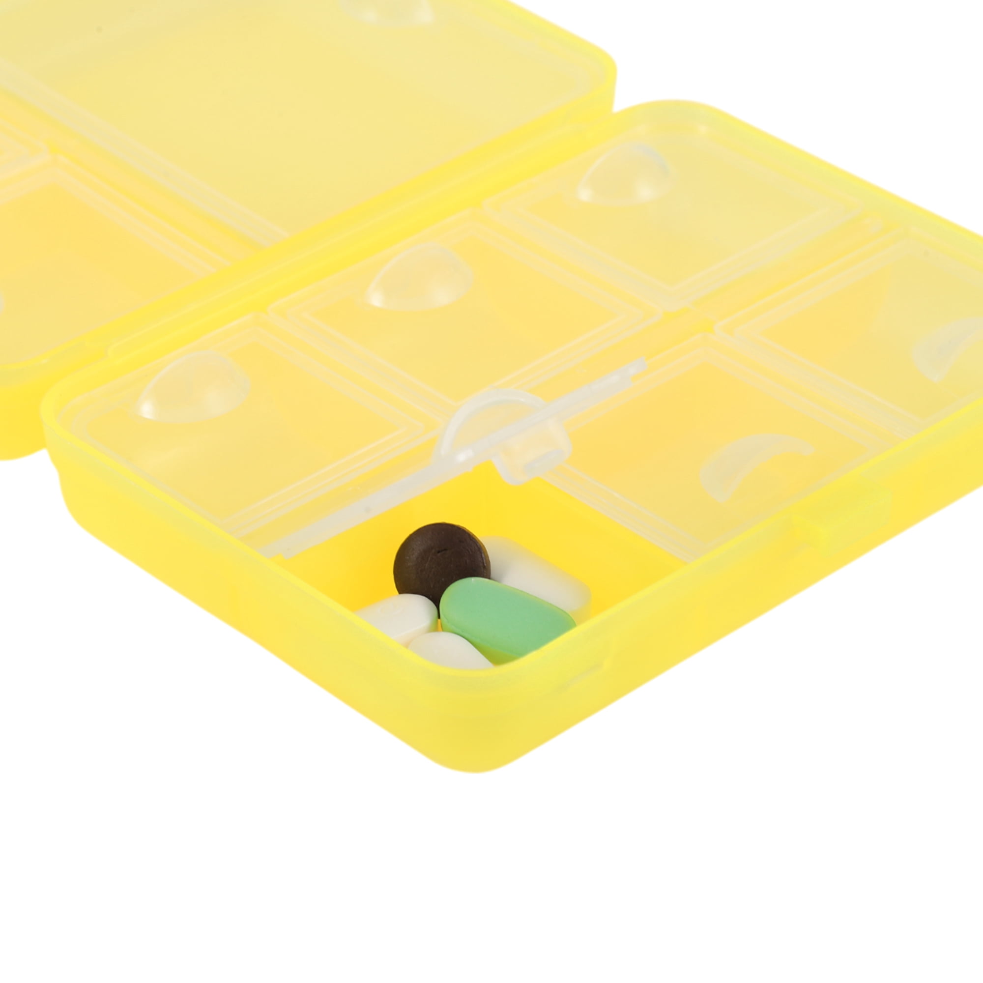 Unique Bargains Useful Durable 9 Grids Double Layer Pill Case for Travel 1 Pc Yellow