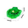thumbnail image 3 of Vikakiooze St. Patrick's Day Velvet Border Illuminate Hat Leprechaun Dress Up Party Performance Props Green Hat Irish Shamrocks Holiday Accessories, 3 of 6