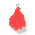 thumbnail image 3 of 50pc Christmas Opaque Resin Pendants with Platinum Tone Iron Loops Gnome with Hat Charm Red 31x18x6mm Hole: 2x2.5mm, 3 of 4