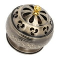 thumbnail image 2 of Estante de metal para quemar incienso, bote de incienso de bronce, 12 aleación, bote de incienso, elegante estética, 2 of 12