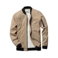 thumbnail image 1 of FAROOT Men's Bomber Jackets Solid/Contrast Color Stand Collar Long Sleeve Zip Front Coat, 1 of 6