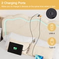 thumbnail image 4 of VECELO LED Bed Frame, Queen Size Upholstered Platform Bed Frame with Adjustable Charging Station Headboard, No Box Spring Needed, Easy Assembly, Beige, 4 of 7