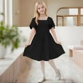 thumbnail image 4 of JUSLIO Dresses for Girls Pleated Dresses Ruffle Crew Neck Short Sleeve Casual Dress Size 5 Y, 4 of 9