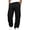 Black, variant on Mens Casual Cargo Pants Loose Fit Straight Leg Multi Pocket Drawstring Waist Utility Trousers for Daily Streetwear