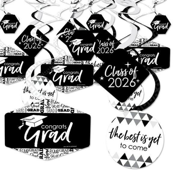 Grad Best is Yet to Come - 2020 Graduation Party Hanging Decor - Party Decoration Swirls - Set of 40 (Click to Select Color)