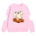thumbnail image 6 of KPOPLK Halloween T-Shirt Toddler Kids Boys Girls Sweatshirts 2t 3t 4t 5t 6t Ghost Pumpkin Prints Tee Tops(3-4 Years,Pink), 6 of 8