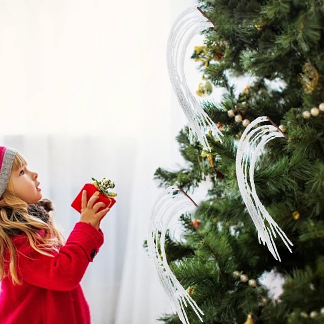 Adornos navideños para el árbol, estilo DIY, con ramas doradas y rojas. Decoración festiva para el hogar, fácil de armar, con estructura metálica. Ideal para el dormitorio, decoración