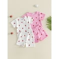 thumbnail image 3 of BemeyourBBs Toddler Baby Girl Summer Clothes Strawberry Outfits Cute Print Crew Neck Short Sleeve T-Shirts Elastic Waist Shorts Set 2Pcs Toddler Girls Summer Outfit, 3 of 9