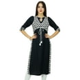 thumbnail image 1 of Bimba Designer Black Straight Kurti Designer Rayon Kurta With Attached Jacket, 1 of 8