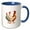 Blue/White, variant on 3drose, Two Turtle Doves Cut-out Stylized Stencil Retro Style, 15oz Two-tone Blue Mug