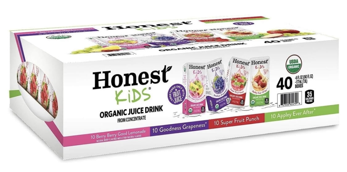 Honest Kids Organic Juice Drink, Variety Pack, 6 fl oz, 40 ct