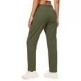 thumbnail image 6 of Binmer Women's High Waisted Straight Leg Cargo Pants with Pockets,Drawstring Casual Loose Jogger Pants Green,Womens Plus XL, 6 of 8