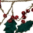 thumbnail image 5 of 5' Green and Red Plaid Holly with Jingle Bells Christmas Garland - Unlit, 5 of 7