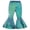 Blue, variant on Summer Girls Pants With Shiny Scale Print Ruffle Hem Flare Trousers For Kids Ages 1 4 Lightweight Summer Bottoms Pink 3-4 Years