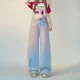 thumbnail image 4 of Pantalones vaqueros de mujer primavera 2024 nuevo estilo cintura alta corte holgado drapeado pierna recta pantalones de campana con degradado, 4 of 4