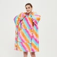 thumbnail image 2 of Flannel Autumn Winter Throw Blanket Plush Loose Mid Length Hooded Multi Functional Adult Blanket color:black, 2 of 8