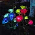 thumbnail image 4 of Paquete de 4 luces solares con luces de flores rosas, decoración de paisaje para patio de jardín Zhivalor CPB-US-DYP508-2, 4 of 5