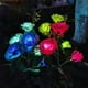 thumbnail image 4 of Paquete de 4 luces solares con luces de flores rosas, decoración de paisaje para jardín, patio y Patio, 4 of 5