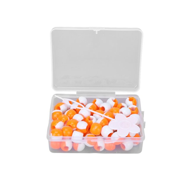 Hair Cuffs, Various Large Hole Flexible Hair Beads For Hair Braids For Jewelry Bracelets Making ANGGREK Naranja