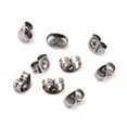 thumbnail image 4 of 304 Stainless Steel Resistant 304 Stainless Steel Ear Nuts Butterfly Earring Backs for Post Earrings Stainless Steel color 6x4.5x3mm Hole: 0.8mm, 4 of 4