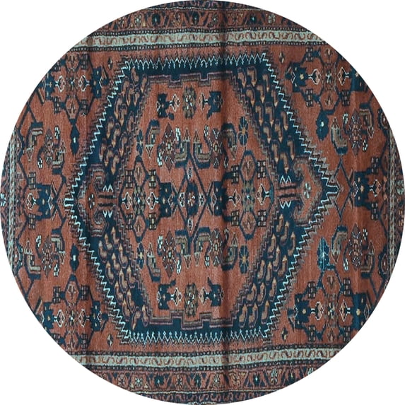 Ahgly Company Indoor Round Persian Light Blue Traditional Area Rugs, 4' Round