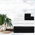 thumbnail image 2 of Ample Décor Bathroom Towel Set of 12- 4 Bath Towel, 4 Hand Towel, 4 Washcloths - Machine Washable - White & Black, 2 of 5