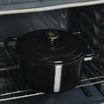 thumbnail image 6 of Crock Pot Artisan 7 Quart Round Enameled Cast Iron Dutch Oven in Black with Gold Handle, 6 of 6