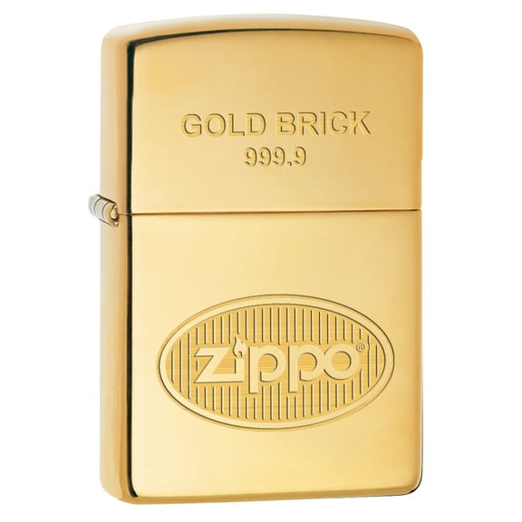 Zippo Lighter: Gold Brick 999.9 - High Polish Brass