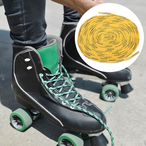 GETAJGHSD 1Pair Long Yellow Hockey Laces Treated for Secure Tight Fit on Ice Skates