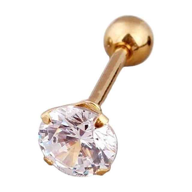 Cartilage Earrings Stud Gem Flat Disc Back Tragus Nose Helix Labret S4U7