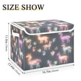 thumbnail image 5 of Yayeee Collapsible Cube Storage Bin with Lid Fabric Closet Decorative Basket with Handles, Neon Llamas Pattern, 5 of 7