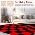 thumbnail image 2 of ODIKA 4'x6' Machine Washable Non-Slip Area Rug, Bold Checkered Design Ruby & Onyx High Traffic Rug with Pad, Black, 379294, 2 of 8